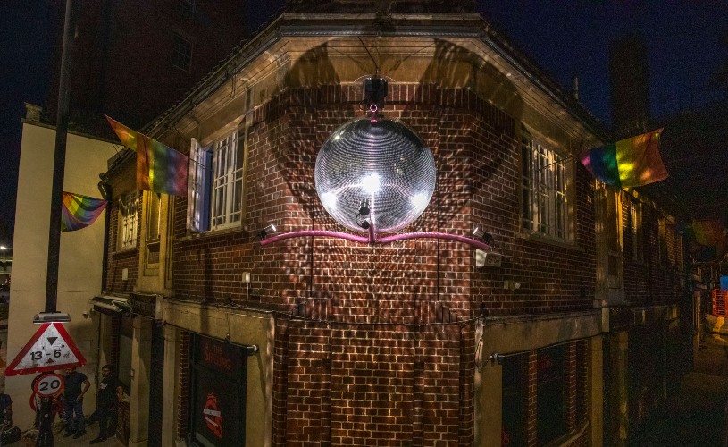 Disco ball on Frogmore Street, Bristol